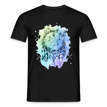 Watercolor dreamcatcher - Men's T-Shirt - black - Front - AI Model Male 178 light (178cm)