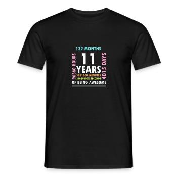 11e anniversaire | 11 ans Félicitations - T-shirt homme - noir - Devant - AI Model Male 178 light (178cm)