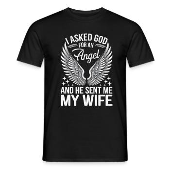 Femme Épouse Partenaire Famille Marié - T-shirt homme - noir - Devant - AI Model Male 178 light (178cm)