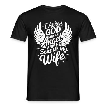 Woman Wife Partner Family Married - Men's T-Shirt - black - Front - AI Model Male 178 light (178cm)