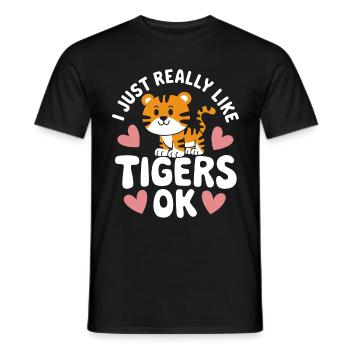Tiger Tier Zoo Wildtier - Männer T-Shirt - Schwarz - Vorne - AI Model Male 178 light (178cm)