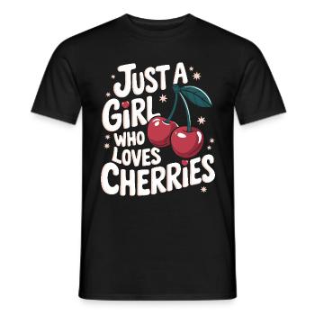 Kirsche Kirschen Früchte Essen - Männer T-Shirt - Schwarz - Vorne - AI Model Male 178 light (178cm)