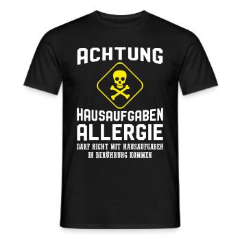 Achtung Hausaufgaben Allergie - Männer T-Shirt - Schwarz - Vorne - AI Model Male 178 light (178cm)