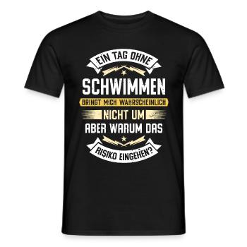 A day without swimming doesn't kill me... - Men's T-Shirt - black - Front - AI Model Male 178 light (178cm)