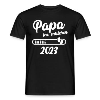 Papa im entstehen 2023, Vater 2023 - Männer T-Shirt - Schwarz - Vorne - AI Model Male 178 light (178cm)