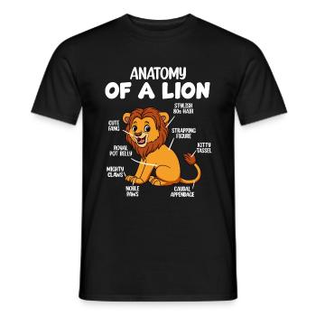 Anatomie eines Löwen - Männer T-Shirt - Schwarz - Vorne - AI Model Male 178 light (178cm)