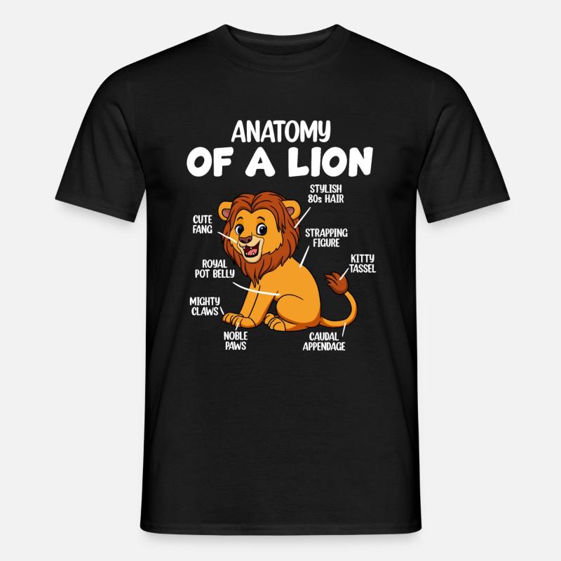 Anatomie eines Löwen - Männer T-Shirt - Schwarz