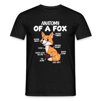 Anatomy of a fox - Men's T-Shirt - black - Front - AI Model Male 178 light (178cm)