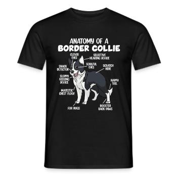 Anatomy of a Border Collie - Men's T-Shirt - black - Front - AI Model Male 178 light (178cm)