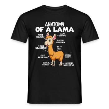 Anatomie eines Lamas - Männer T-Shirt - Schwarz - Vorne - AI Model Male 178 light (178cm)