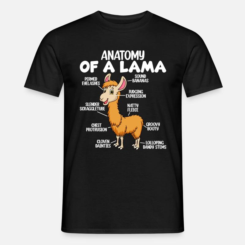 Anatomie eines Lamas - Männer T-Shirt - Schwarz