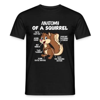 Anatomy of a squirrel - Men's T-Shirt - black - Front - AI Model Male 178 light (178cm)