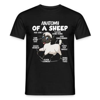 Anatomie eines Schafes - Männer T-Shirt - Schwarz - Vorne - AI Model Male 178 light (178cm)