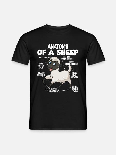 Anatomy of a sheep - Men's T-Shirt - black