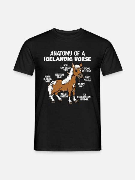 Anatomie d’un cheval islandais - T-shirt homme - noir