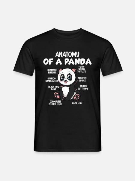 Anatomy of a panda - Men's T-Shirt - black