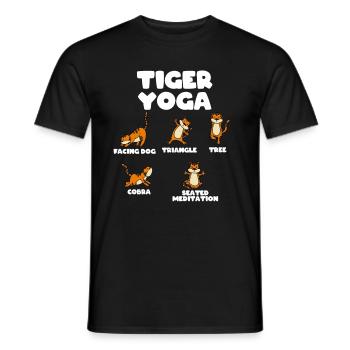 Tiger Yoga - Men's T-Shirt - black - Front - AI Model Male 178 light (178cm)