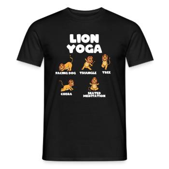 Löwen Yoga - Männer T-Shirt - Schwarz - Vorne - AI Model Male 178 light (178cm)
