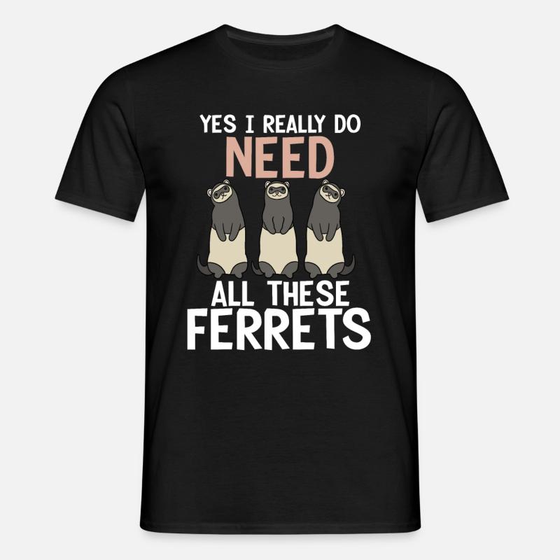 Frettchen - Männer T-Shirt - Schwarz