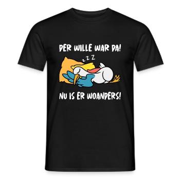 Der Wille War Da Nu Is Er Woanders - Männer T-Shirt - Schwarz - Vorne - AI Model Male 178 light (178cm)