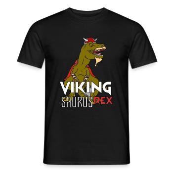Wikinger T-Rex Geschenk - Männer T-Shirt - Schwarz - Vorne - AI Model Male 178 light (178cm)