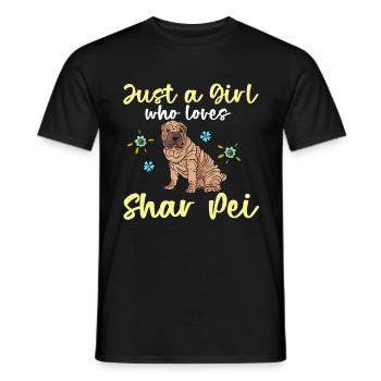 Chinese Shar Pei - Männer T-Shirt - Schwarz - Vorne - AI Model Male 178 light (178cm)