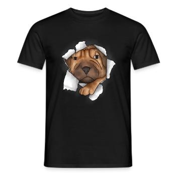 Shar Pei chinois - T-shirt homme - noir - Devant - AI Model Male 178 light (178cm)