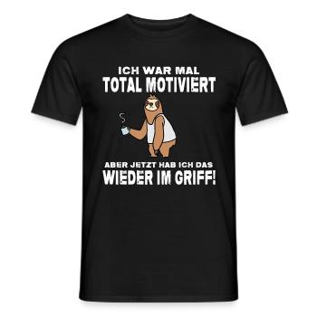 Sloth Lazy Motivation - Men's T-Shirt - black - Front - AI Model Male 178 light (178cm)