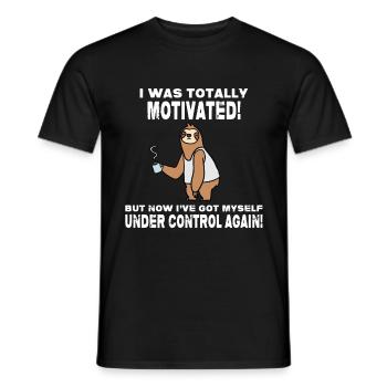 Sloth Lazy Motivation - Men's T-Shirt - black - Front - AI Model Male 178 light (178cm)