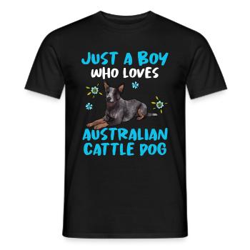 Australian Cattle Dog - Men's T-Shirt - black - Front - AI Model Male 178 light (178cm)