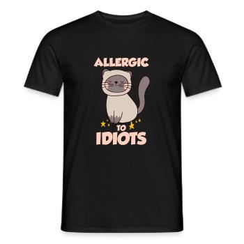 Allergique aux idiots - T-shirt homme - noir - Devant - AI Model Male 178 light (178cm)