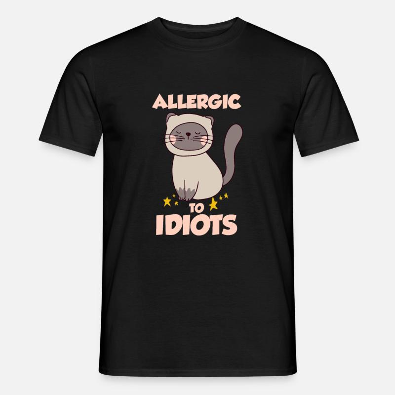 Allergique aux idiots - T-shirt homme - noir