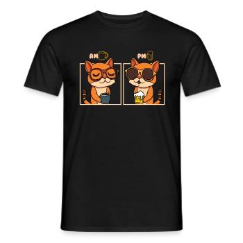 Coffee Beer Cat - Men's T-Shirt - black - Front - AI Model Male 178 light (178cm)