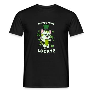 Are you lucky? - Men's T-Shirt - black - Front - AI Model Male 178 light (178cm)