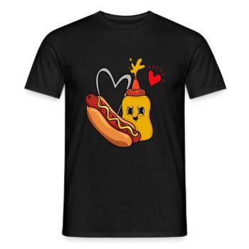 Hotdog und Senf - Männer T-Shirt - Schwarz - Vorne - AI Model Male 178 light (178cm)