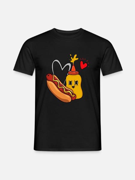 Hot dog and mustard - Men's T-Shirt - black