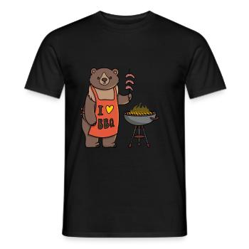 I love Bbq Bear - Men's T-Shirt - black - Front - AI Model Male 178 light (178cm)