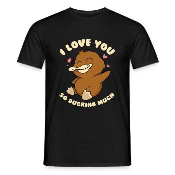 I love you so much duck - Men's T-Shirt - black - Front - AI Model Male 178 light (178cm)