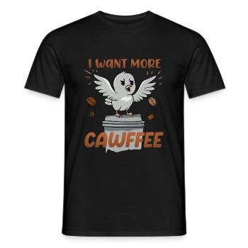 Ich will mehr Cawffee Kaffee Witz - Männer T-Shirt - Schwarz - Vorne - AI Model Male 178 light (178cm)