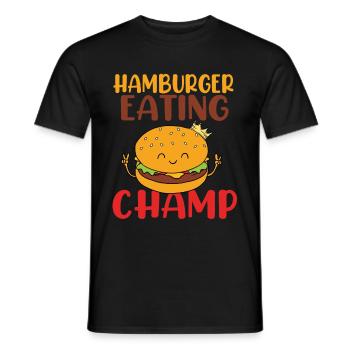 Champ mangeur de hamburgers - T-shirt homme - noir - Devant - AI Model Male 178 light (178cm)