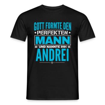 Andrei Name Design - Männer T-Shirt - Schwarz - Vorne - AI Model Male 178 light (178cm)