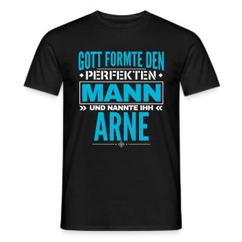 Arne Name Design - Männer T-Shirt - Schwarz - Vorne - AI Model Male 178 light (178cm)