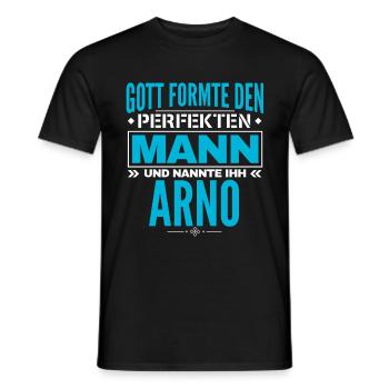 Arno Name Design - Männer T-Shirt - Schwarz - Vorne - AI Model Male 178 light (178cm)
