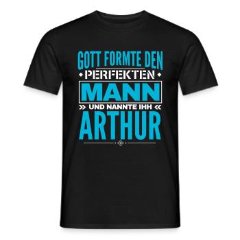 Arthur Name Design - Männer T-Shirt - Schwarz - Vorne - AI Model Male 178 light (178cm)