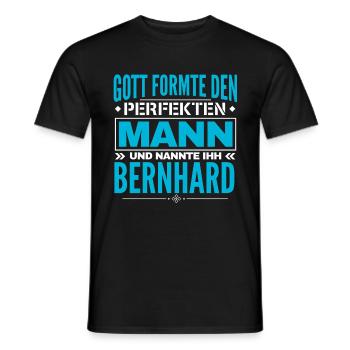 Bernhard Name Design - Männer T-Shirt - Schwarz - Vorne - AI Model Male 178 light (178cm)