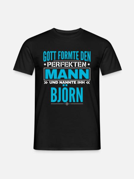 Björn Name Design - Männer T-Shirt - Schwarz