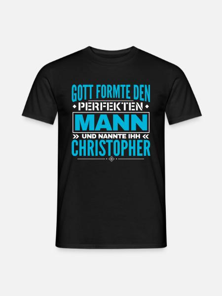 Christopher Name Design - Männer T-Shirt - Schwarz