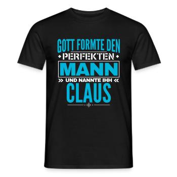 Claus Name Design - Männer T-Shirt - Schwarz - Vorne - AI Model Male 178 light (178cm)