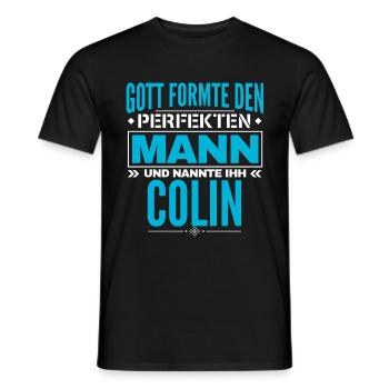Colin Name Design - Männer T-Shirt - Schwarz - Vorne - AI Model Male 178 light (178cm)