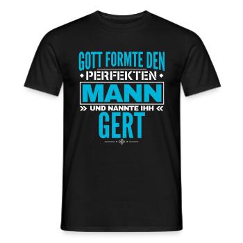 Gert Name Design - Männer T-Shirt - Schwarz - Vorne - AI Model Male 178 light (178cm)
